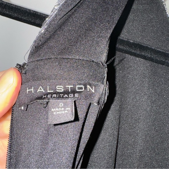 Halston Heritage SLEEVELESS METALLIC MESH GOWN IN ANTIQUE SILVER - Picture 4 of 7